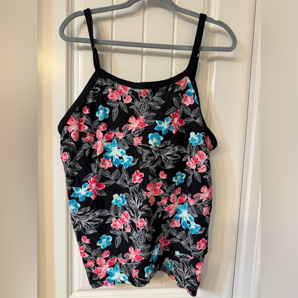 Floral Print Tank Swim Top